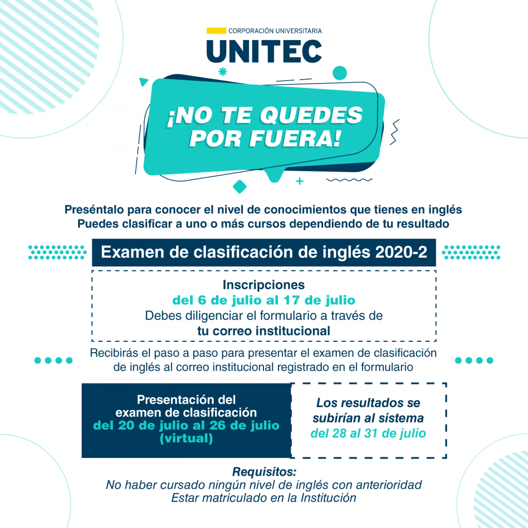 Examen de Clasificación de Ingles 2020-2